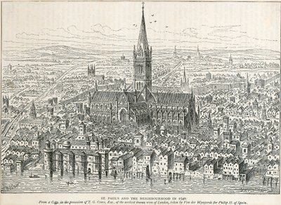 كاتدرائية القديس بولس القديمة ، مدينة لندن ، 1540 c1883-c1885 بواسطة غير معروف