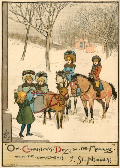 في يوم عيد الميلاد في الصباح ، مع تكاملات القديس نيكولاس ، 1883. بواسطة غير معروف