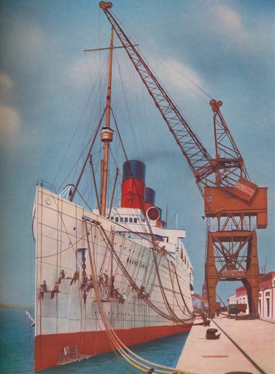 واحدة من الخطوط الأكثر شعبية عبر المحيط الأطلسي ، موريتانيا في ساوثامبتون ، 1937 بواسطة غير معروف