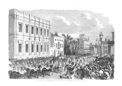 افتتاح البرلمان - الموكب الملكي يمر Whitehall. ، 1854 بواسطة غير معروف