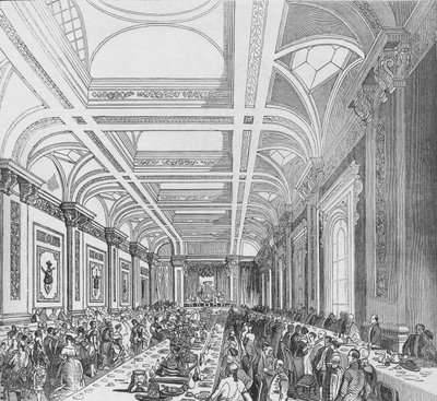 افتتاح التبادل الملكي الثالث ، 1844. مأدبة في غرفة الاشتراك ، 1928 بواسطة غير معروف