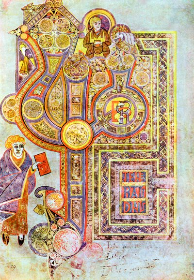 الكلمات الافتتاحية لأجيال الحرية الإنجيلية لماثيوز ، من كتاب كيلز ، c800 بواسطة غير معروف