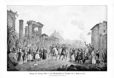أوتو الأول ملك اليونان ، هبط في نوبليا ، 6 فبراير 1833 1900 بواسطة غير معروف