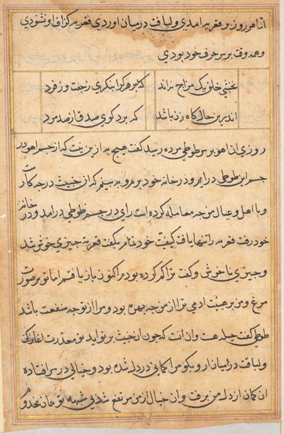 صفحة من حكايات ببغاء توتي ناما: صفحة نصية ، ج. 1560. بواسطة غير معروف