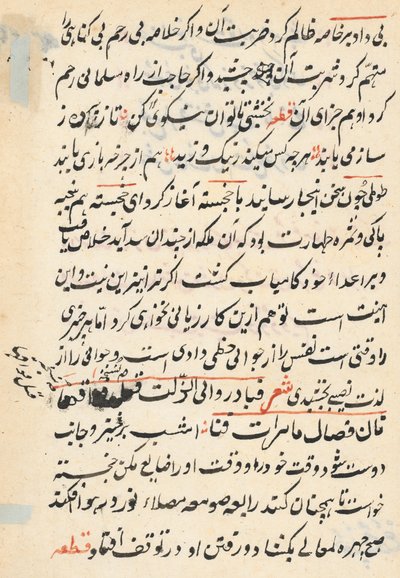 صفحة من حكايات ببغاء توتي ناما: صفحة نصية ، ج. 1560. بواسطة غير معروف