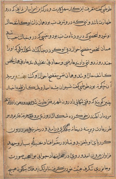 صفحة من حكايات ببغاء توتي ناما: صفحة نصية ، ج. 1560. بواسطة غير معروف