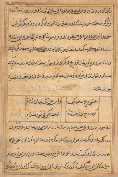 صفحة من حكايات ببغاء توتي ناما: صفحة نصية ، ج. 1560. بواسطة غير معروف