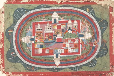 صفحة من حياة مخطوطة Bhagavata Purana متفرقة كريشنا ، كاليفورنيا. 1775. بواسطة غير معروف