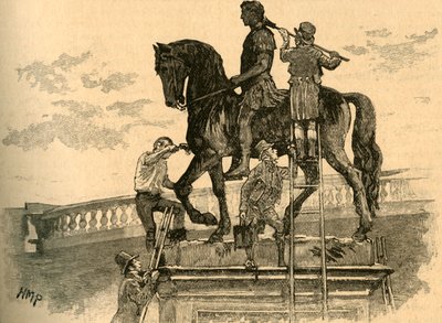 رسم تمثال الملك ويليام الثالث الأسود ، دبلن ، أيرلندا ، 1821 c1890. بواسطة غير معروف