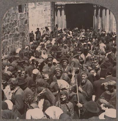 موكب النخيل يغادر كنيسة القيامة ، c1900 بواسطة غير معروف