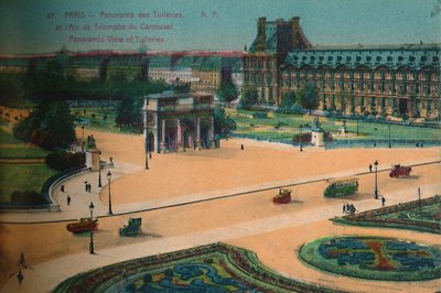 منظر بانورامي لل Tuileries و Arc de Triomphe du Carrousel ، باريس ، c1920 بواسطة غير معروف