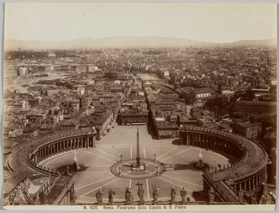 بانوراما من قبة القديس بطرس ، روما ، ج. 1860s. بواسطة غير معروف