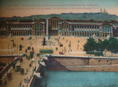 بانوراما من ساحة الكونكورد ، تتطلع نحو كنيسة القلب المقدس في مونمارتر ، باريس ، بواسطة غير معروف