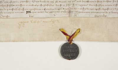 Papal Bull confirming charter of Bishop Henry Wardlaw, recto بواسطة غير معروف