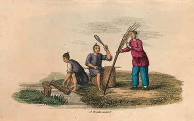 صناعة الورق في الصين ، 105 م ، c1850 بواسطة غير معروف