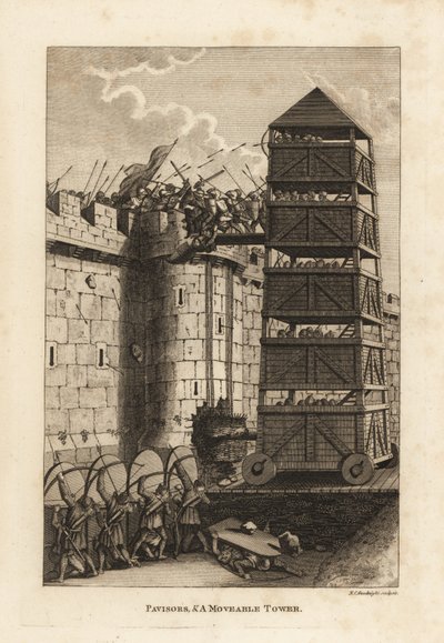 Pavisors and a moveable tower بواسطة غير معروف
