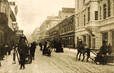 شارع بتروفكا في فصل الشتاء ، موسكو ، روسيا ، 1912 بواسطة غير معروف
