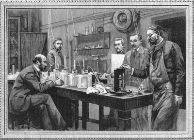 مختبر أبحاث الفيزياء في السوربون ، باريس 1895 بواسطة غير معروف