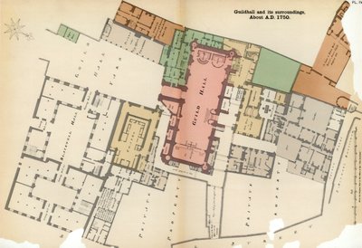مخطط غيلدهول ومحيطها ، مدينة لندن ، c1750 1886 بواسطة غير معروف