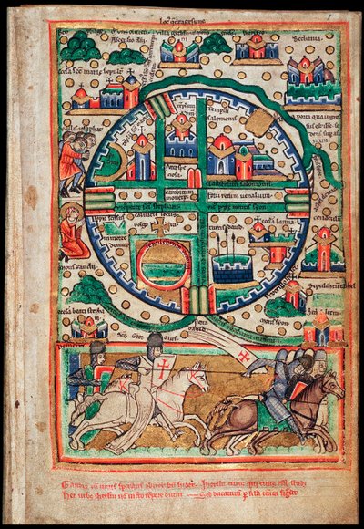 مخطط القدس. جزء من سفر المزامير ، 1200 بواسطة غير معروف
