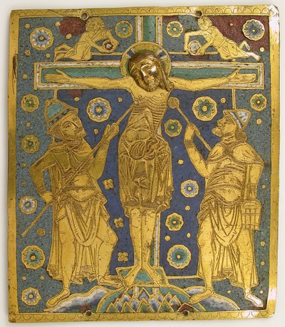 لوحة عليها صلبه بين لونجينوس وستيفاتون والتشخيصات ... ، ألماني ، c1200. بواسطة غير معروف