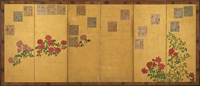 أوراق الشعر والورود ، فترة إيدو ، 1615-1868. بواسطة غير معروف