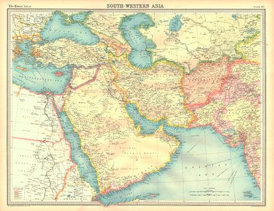 الخريطة السياسية لجنوب غرب آسيا بواسطة Unbekannt