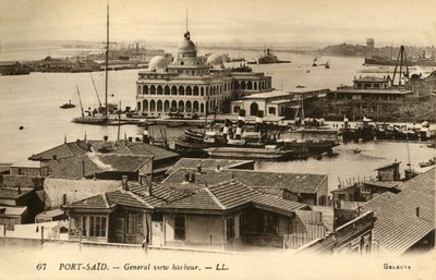 بورسعيد. - منظر عام للميناء. - ليرة لبنانية ، c1918-c1939. بواسطة غير معروف