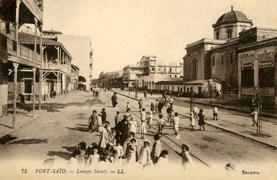 بورسعيد. - شارع ليسبس. - ليرة لبنانية ، c1918-c1939. بواسطة غير معروف
