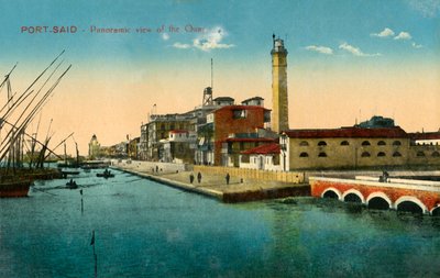 بورسعيد - منظر بانورامي للرصيف ، c1918-c1939. بواسطة غير معروف