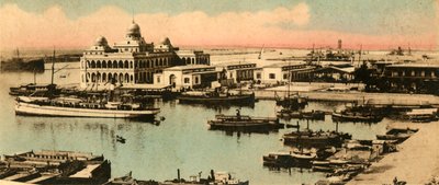 بورسعيد. - مدخل القناة ومكاتب الشركة c1918-c1939. بواسطة غير معروف