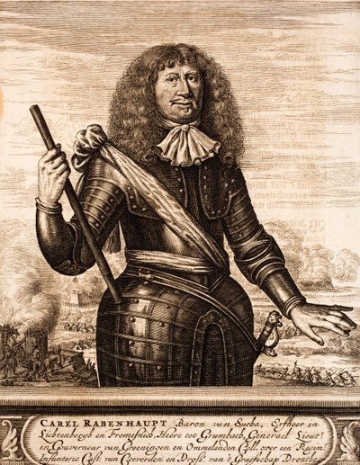 صورة لكارل فون رابينهاوبت 1602-1675 من: موقع الحرب ، 1675. بواسطة غير معروف