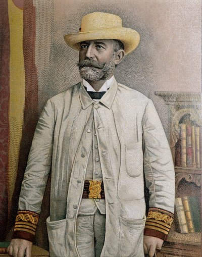 صورة لفيدل ألونسو سانتوسيلدز (1844-1895) ، رسم توضيحي بواسطة غير معروف