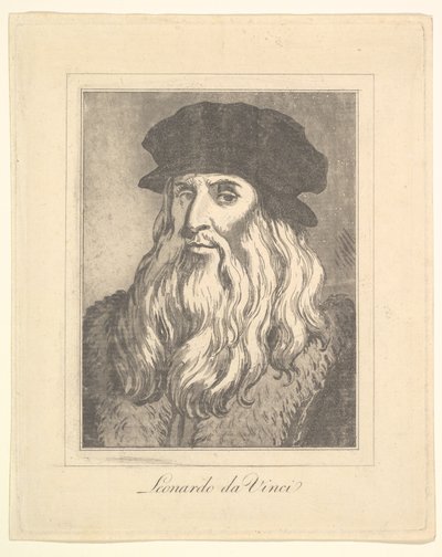صورة ليوناردو دا فينشي من Characaturas بقلم ليوناردو دا فينشي ، من رسومات بواسطة Wi ... ، 1786. بواسطة غير معروف