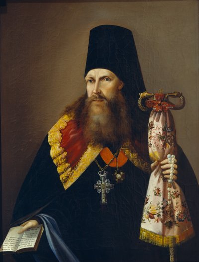 صورة ل Varlaam Denisov ، رئيس أساقفة الأورال 1804-1873 ، منتصف القرن التاسع عشر. بواسطة غير معروف