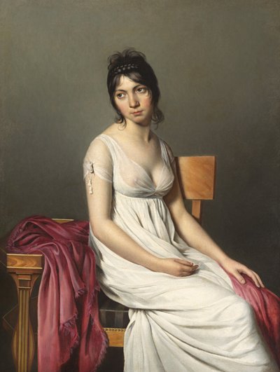 صورة لامرأة شابة باللون الأبيض ، ج. 1798. بواسطة غير معروف