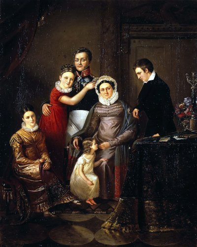 صورة لعائلة الأمير نيكولاي ريبنين-فولكونسكي ، 1820s بواسطة غير معروف