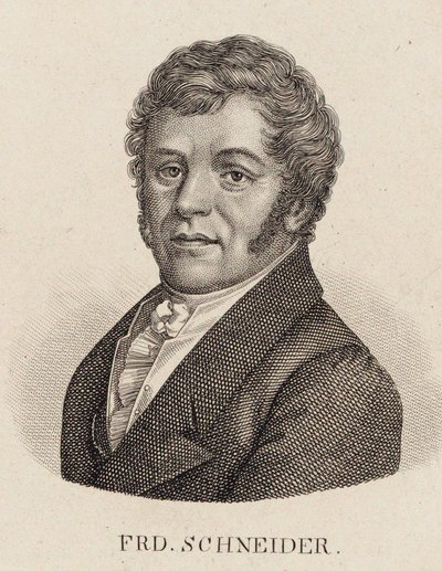 صورة للعازف والمؤلف فريدريش شنايدر 1786-1853. بواسطة غير معروف