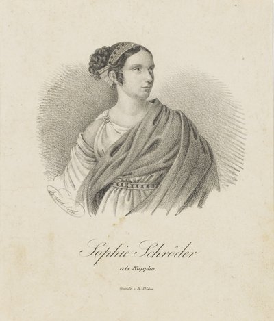 صورة المغنية والممثلة صوفي شرودر 1781-1868 باسم سافو ، 1833. بواسطة غير معروف