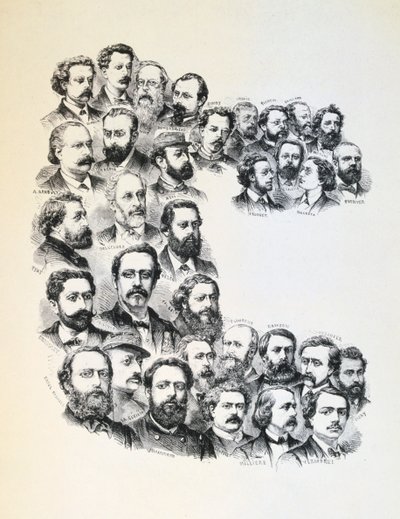 ملصق مع صور الكوميون ، كومونة باريس ، 1871. بواسطة غير معروف