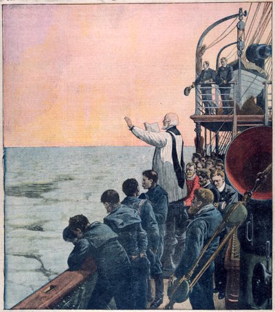 صلوات في مشهد غرق تيتانيك ، 1912 بواسطة غير معروف
