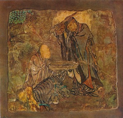 الأمير جوتاما غوتاما يقطع شعره ، 1934-1935 بواسطة غير معروف