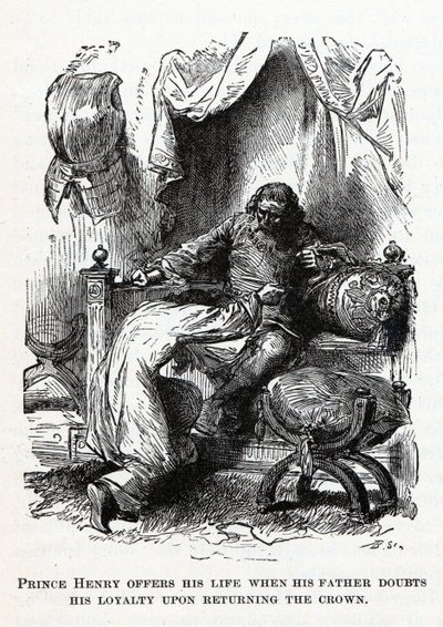 يقدم الأمير هنري حياته عندما يشك والده في ولائه عند إعادة التاج ، 1882 بواسطة غير معروف