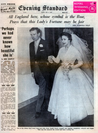 الأميرة مارغريت تتزوج من أنتوني أرمسترونج جونز ، 6 مايو 1960 بواسطة غير معروف
