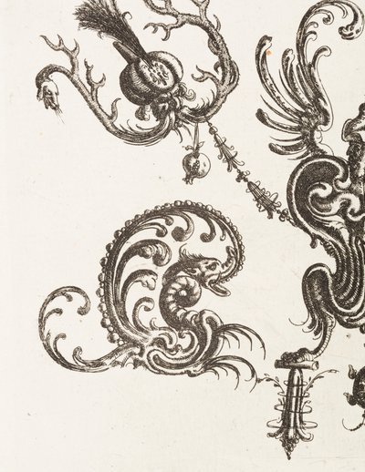طباعة ، لوحة 48 ، من Neüw Grotteßken Buch (كتاب Grotesque الجديد) ، 1610 بواسطة غير معروف