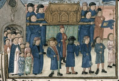 موكب رفات القديس نيكولاس. من كتاب أخوية القديس نيكولاس ... ، أواخر 15 بواسطة غير معروف