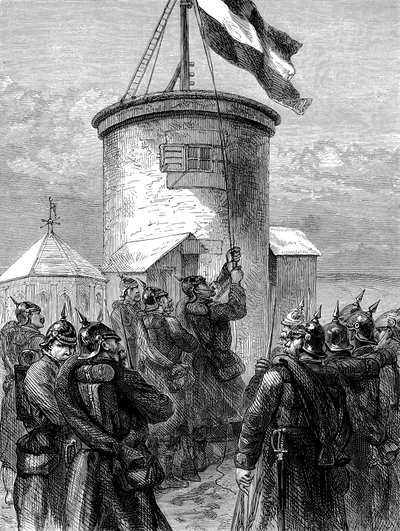 القوات البروسية ترفع علمها في فاليريان ، الحرب الفرنسية البروسية ، 1870-1871 c1880 بواسطة غير معروف