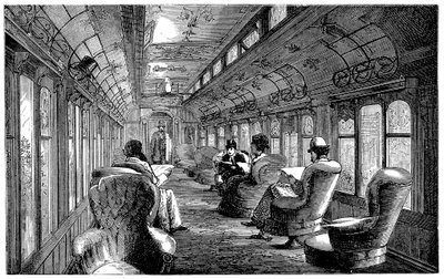 سيارة غرفة رسم بولمان على سكة حديد ميدلاند ، إنجلترا ، 1876 بواسطة غير معروف