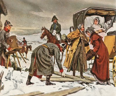 الملكة لويز على متن الطائرة إلى ميميل ، 5 يناير 1807 ، 1936. بواسطة غير معروف