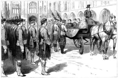الملكة فيكتوريا تتلقى الألوان القديمة من مرتفعات سيفورث ، وندسور ، 1885 بواسطة غير معروف